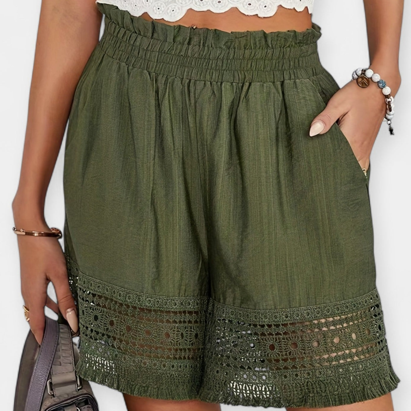 Lace Shorts With Pockets Lightweight For Summer Women
