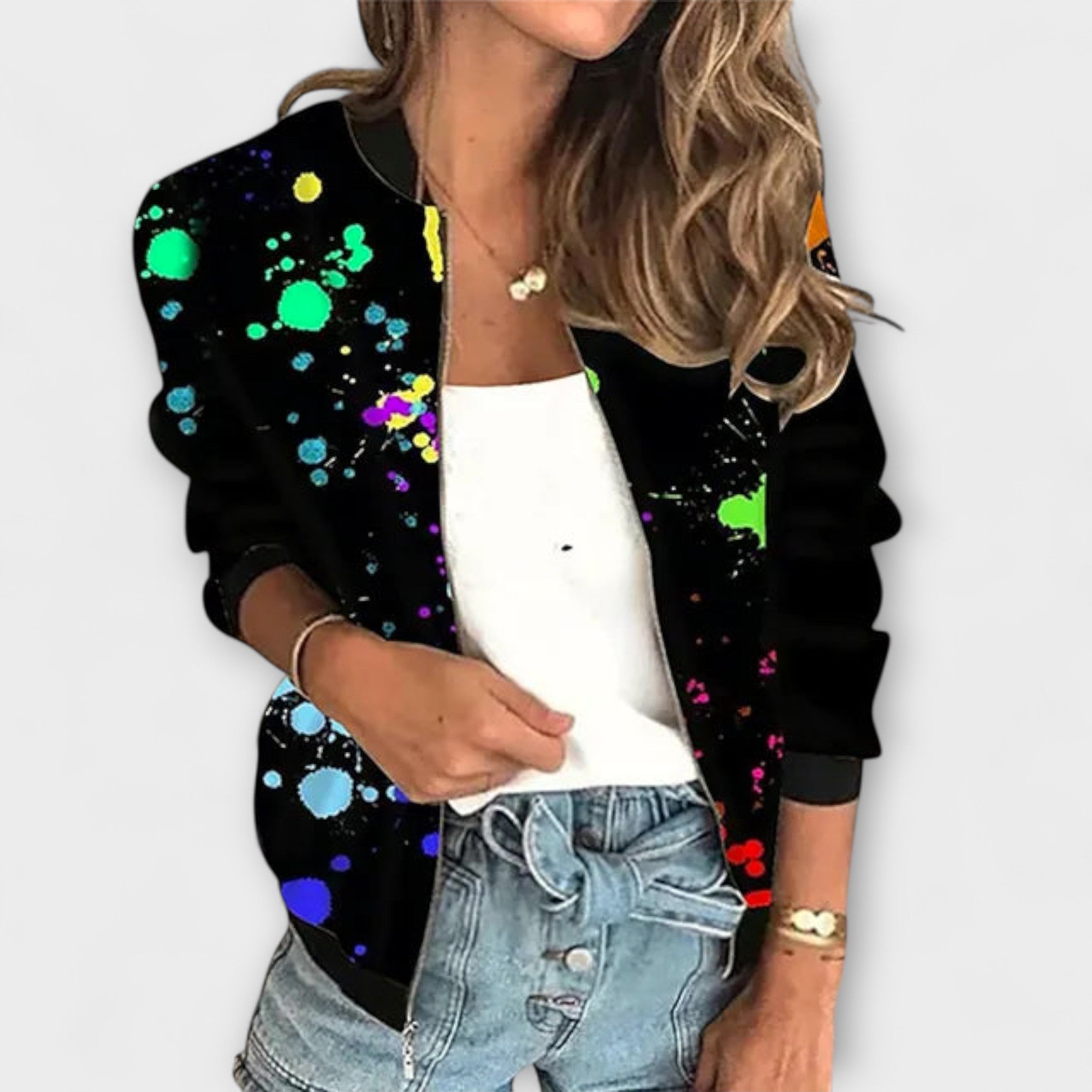 Linde Printed Zip Jacket Statement Style For Any Season