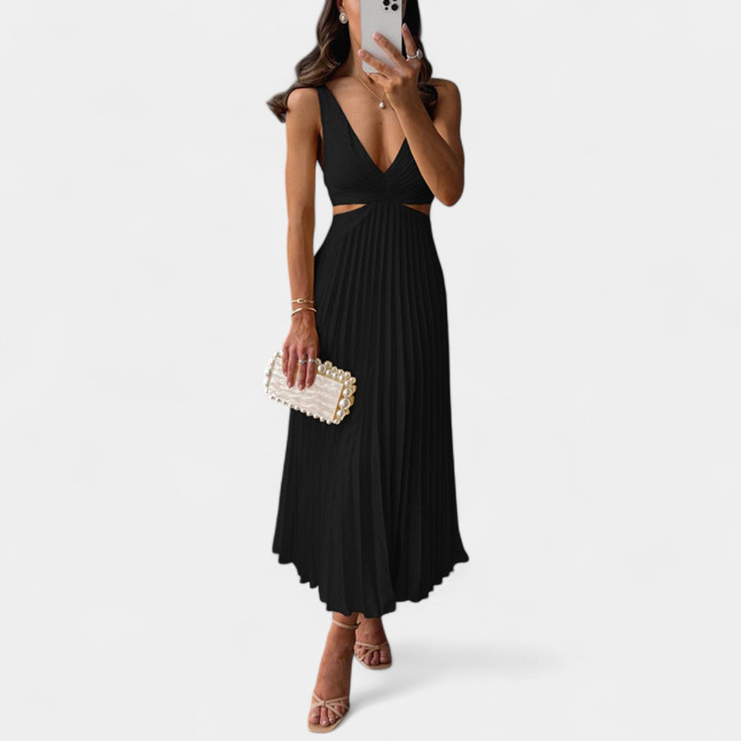 Iphigenia Pleated Maxi Dress With Irresistible Elegance