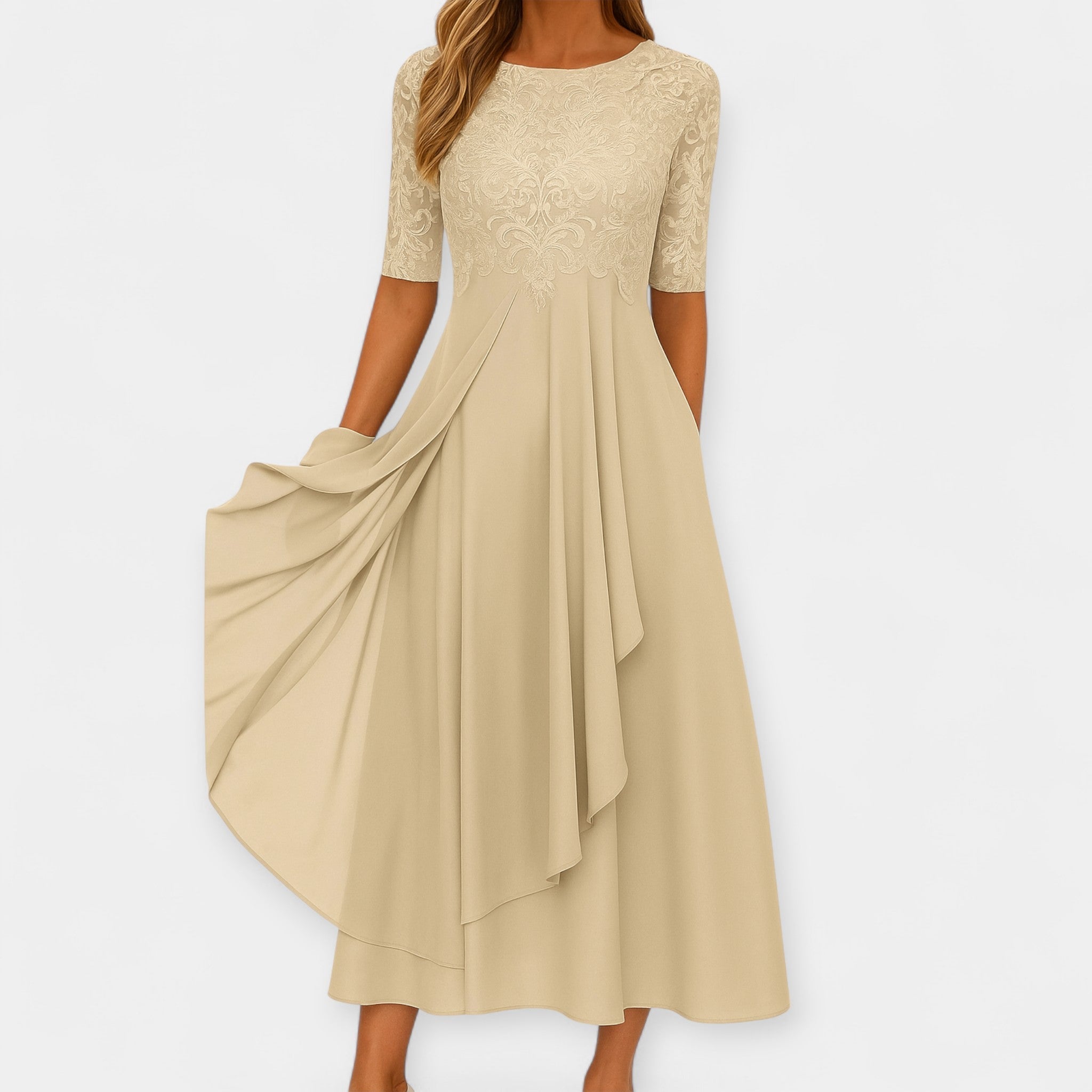 Elegant Midi Dress Minimal Fit Breathable All Day Comfort