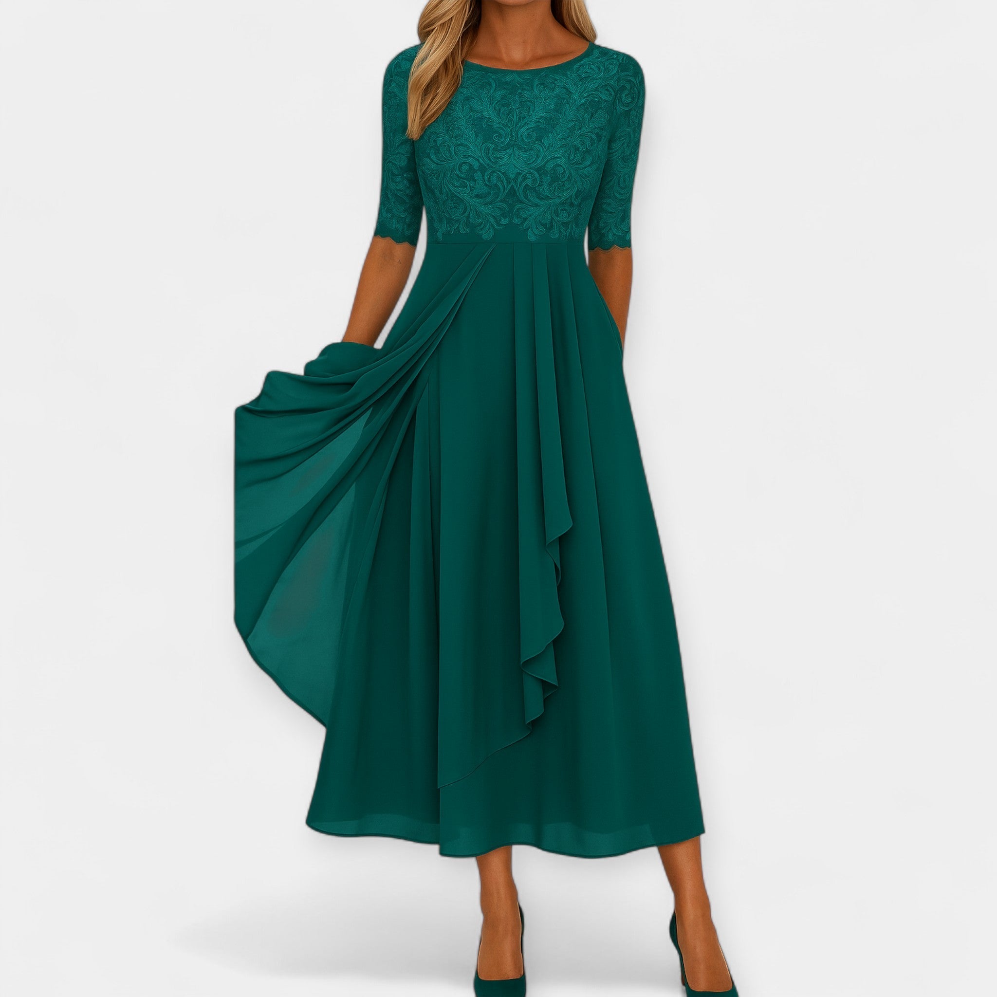 Elegant Midi Dress Minimal Fit Breathable All Day Comfort