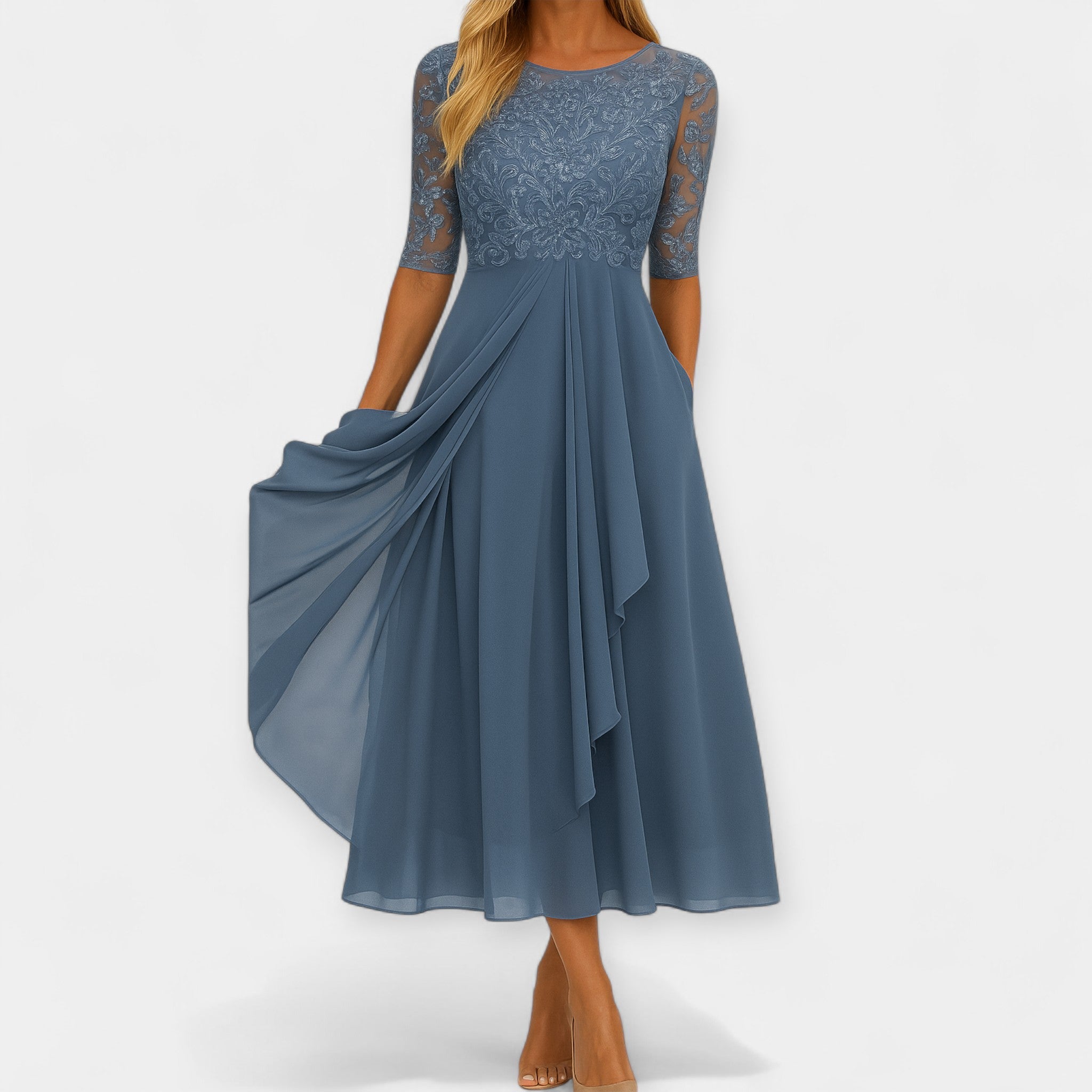 Elegant Midi Dress Minimal Fit Breathable All Day Comfort
