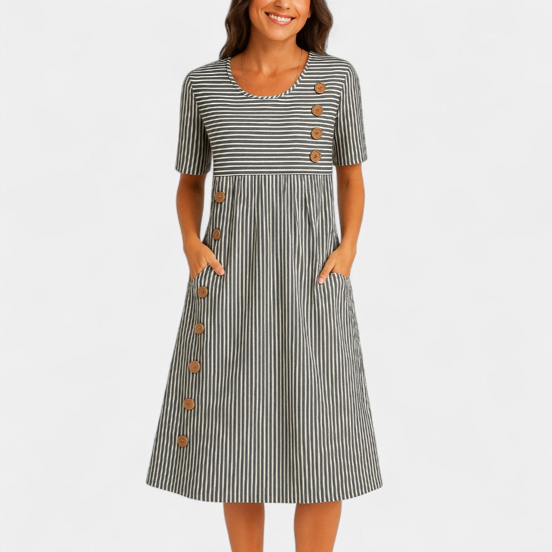 Lydia Striped Summer Dress for Cool Comfort Timeless Style