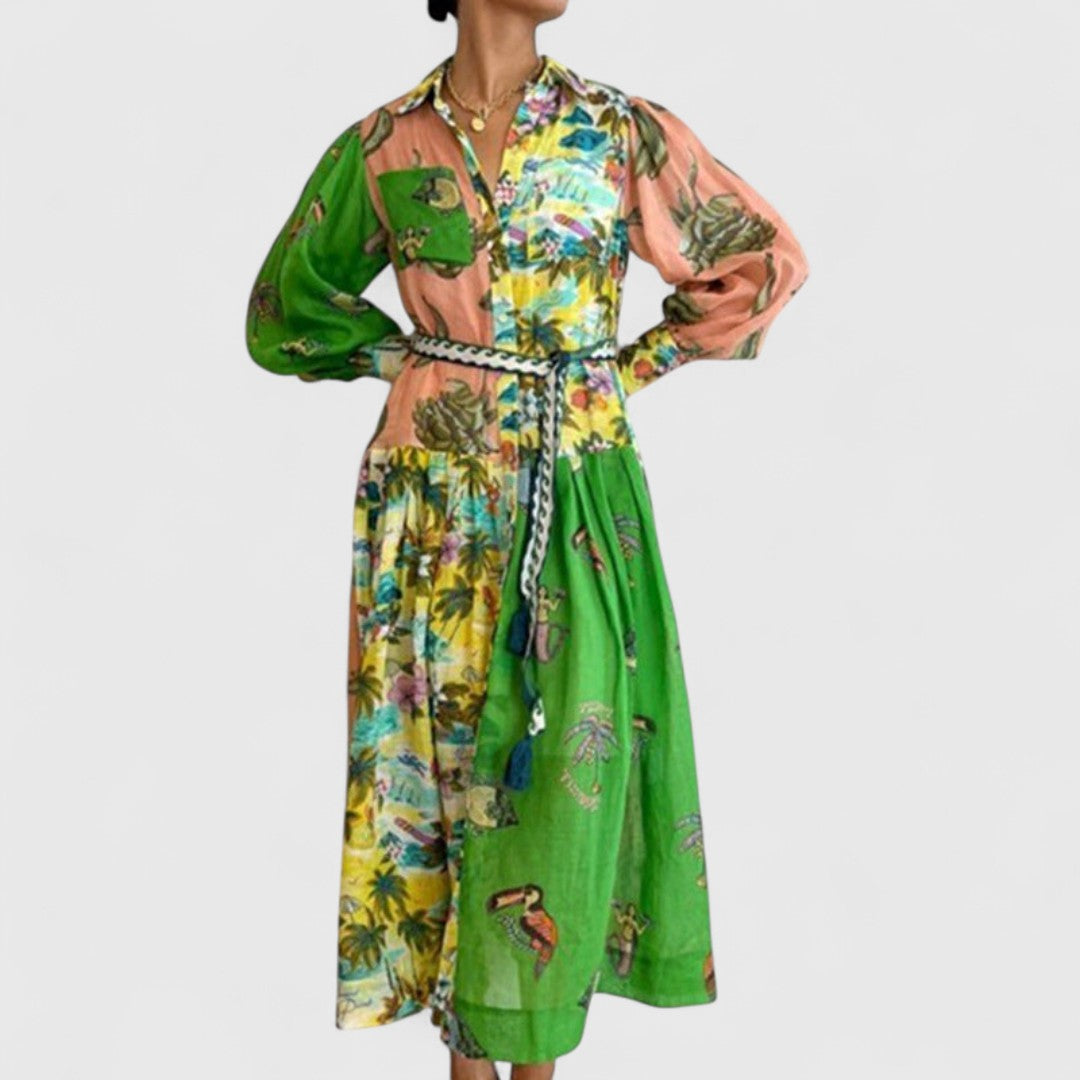 Christina Maxi Dress With Long Sleeves And Airy Silhouette