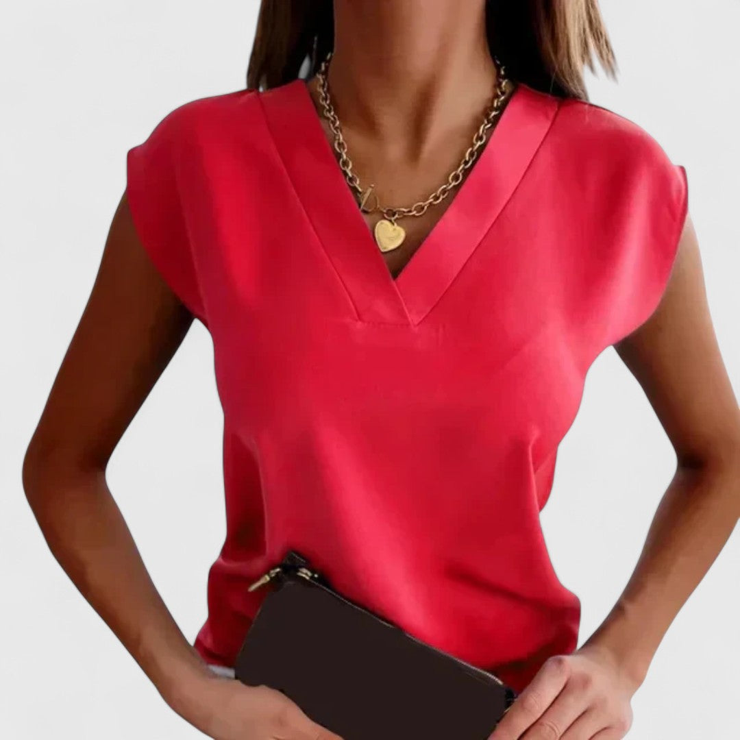 Rallu Modern Womens Blouse With V Neckline And Elegant Fit