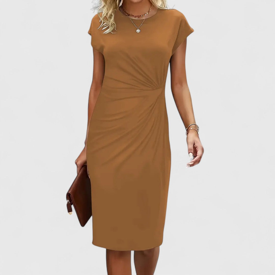 Polyxenia Timeless Midi Dress With Flattering Silhouette