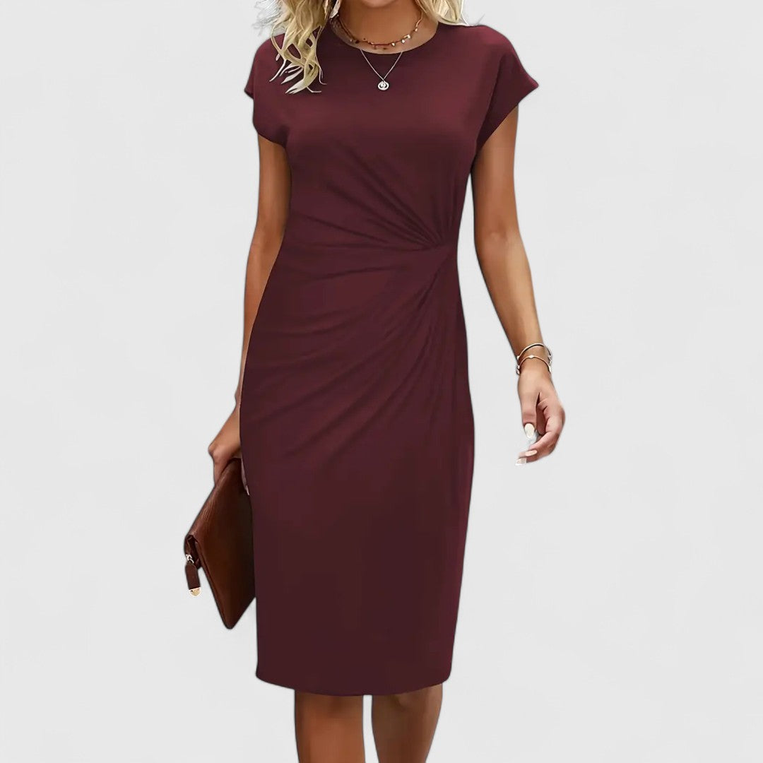 Polyxenia Timeless Midi Dress With Flattering Silhouette