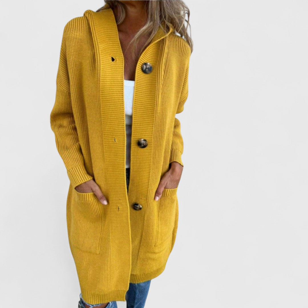 Muireann - Longline Cardigan with Soft Knit Texture and Relaxed Elegance