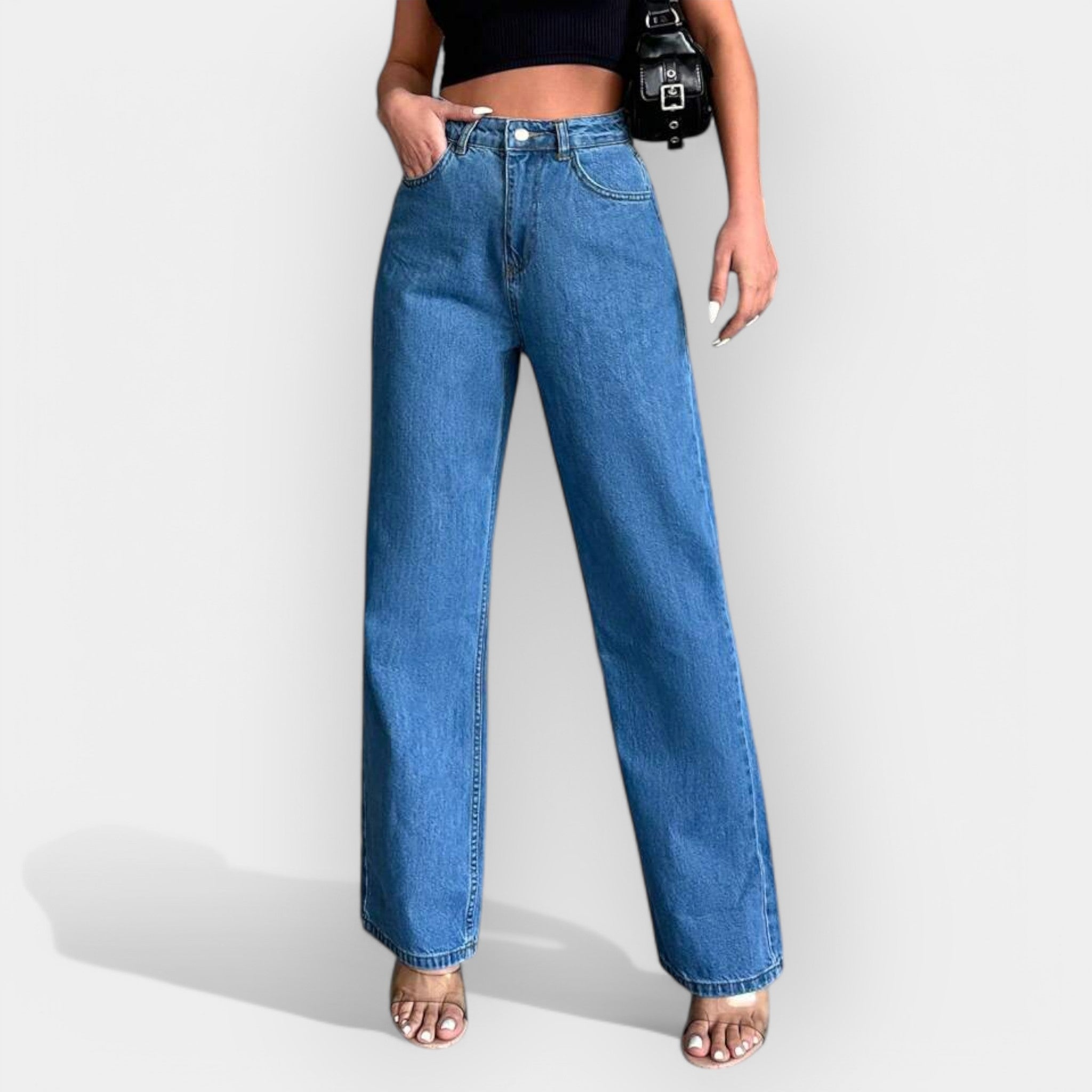 High Waisted Jeans With Wide Leg For Versatile Style