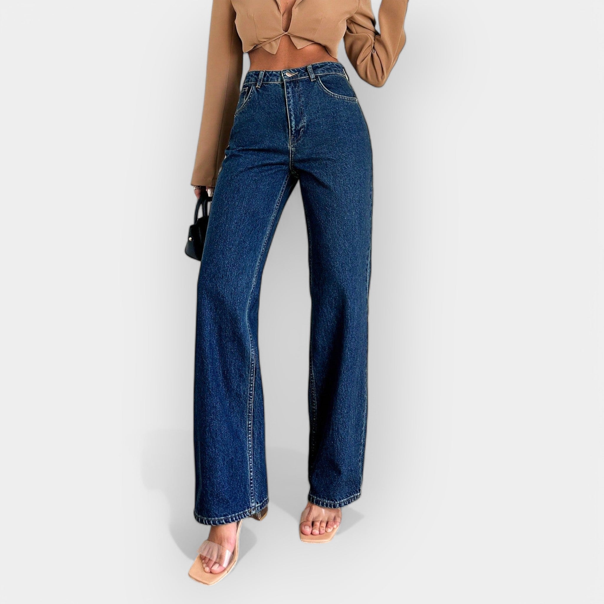 High Waisted Jeans With Wide Leg For Versatile Style