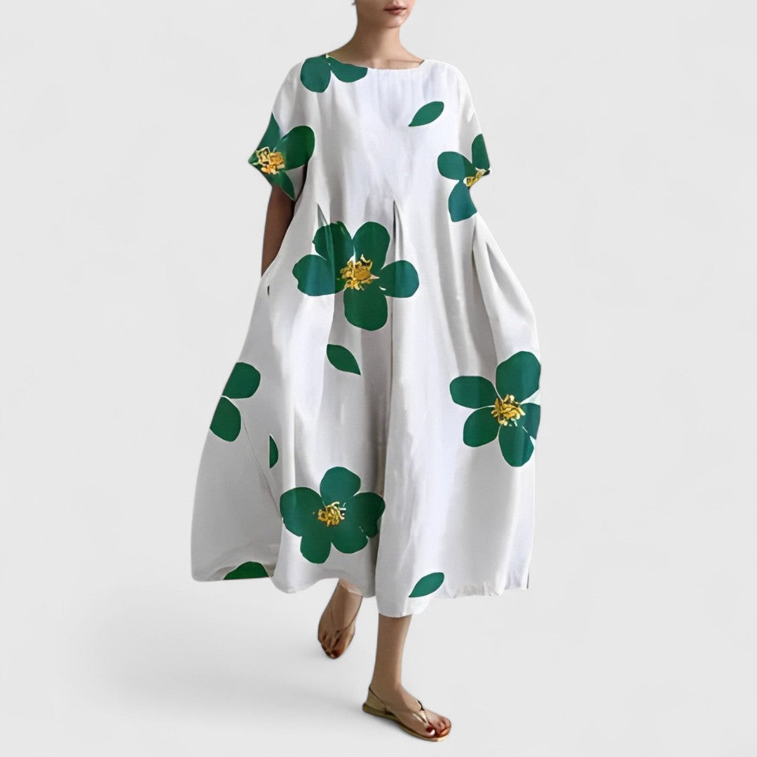 Spyridoula Dress With Striking Floral Pattern For Elegance