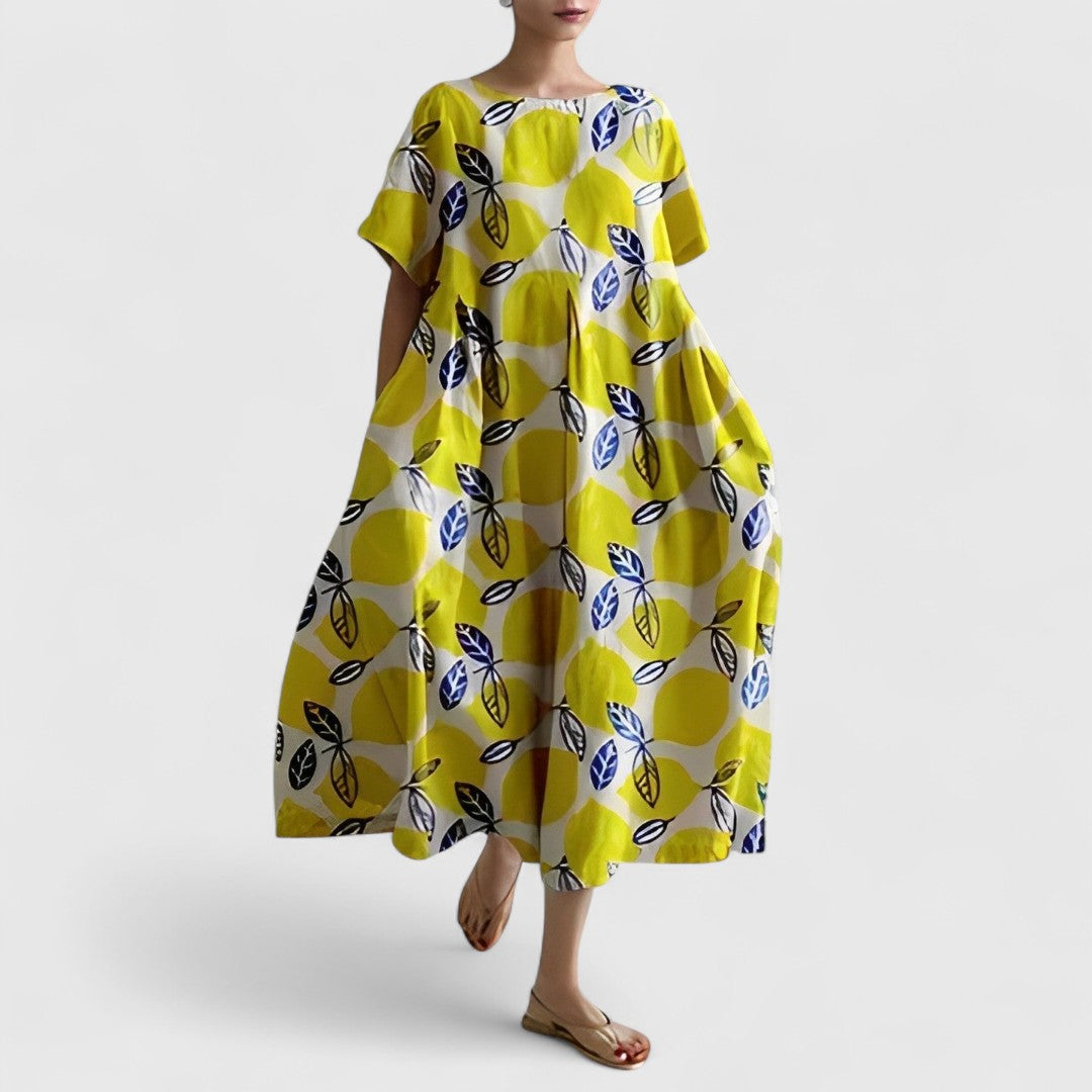 Spyridoula Dress With Striking Floral Pattern For Elegance