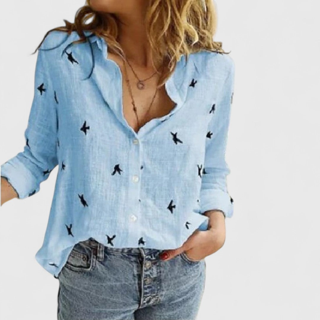 Peristera Elegant Womens Blouse Organic Cotton Breathable