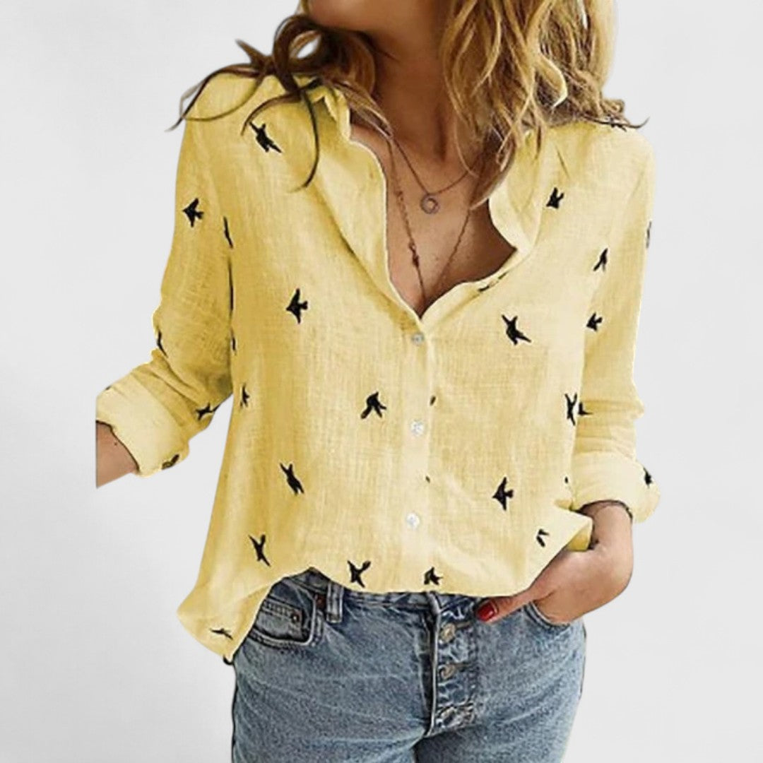 Peristera Elegant Womens Blouse Organic Cotton Breathable