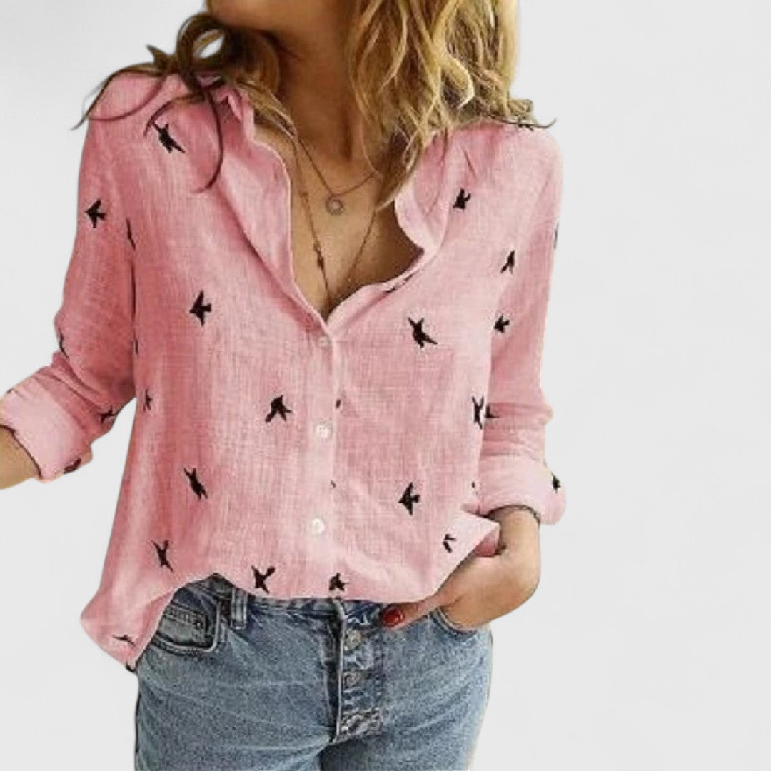 Peristera Elegant Womens Blouse Organic Cotton Breathable