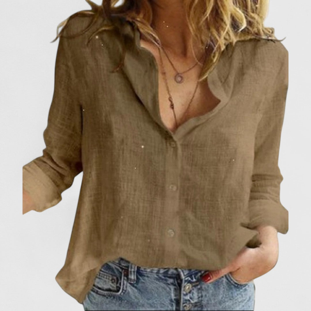 Peristera Elegant Womens Blouse Organic Cotton Breathable