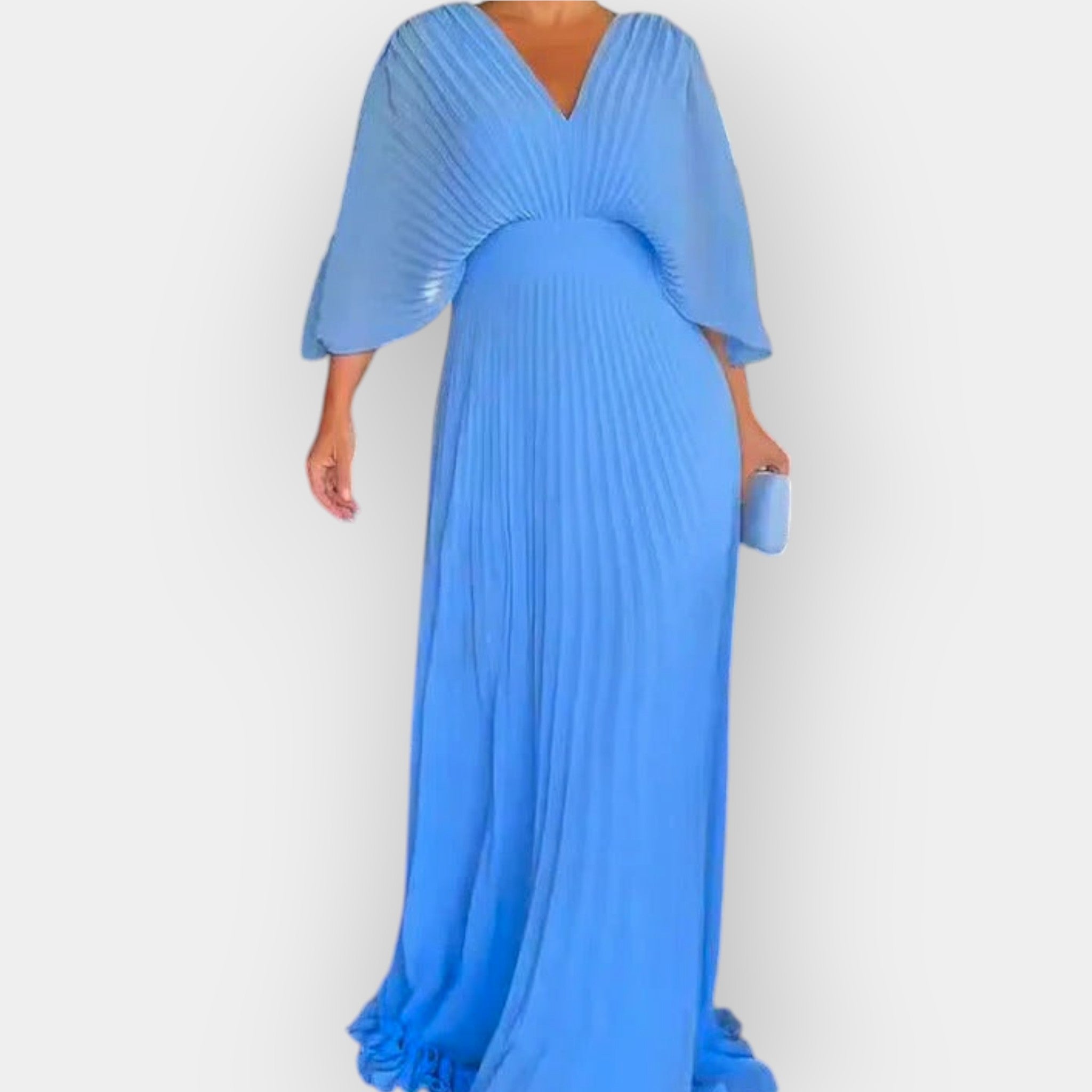 Pleated Dress With Elegant Silhouette For Formal Occasions