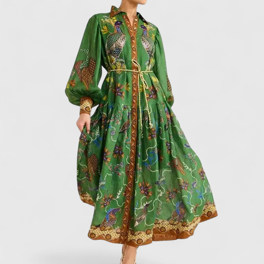 Christina Maxi Dress With Long Sleeves And Airy Silhouette