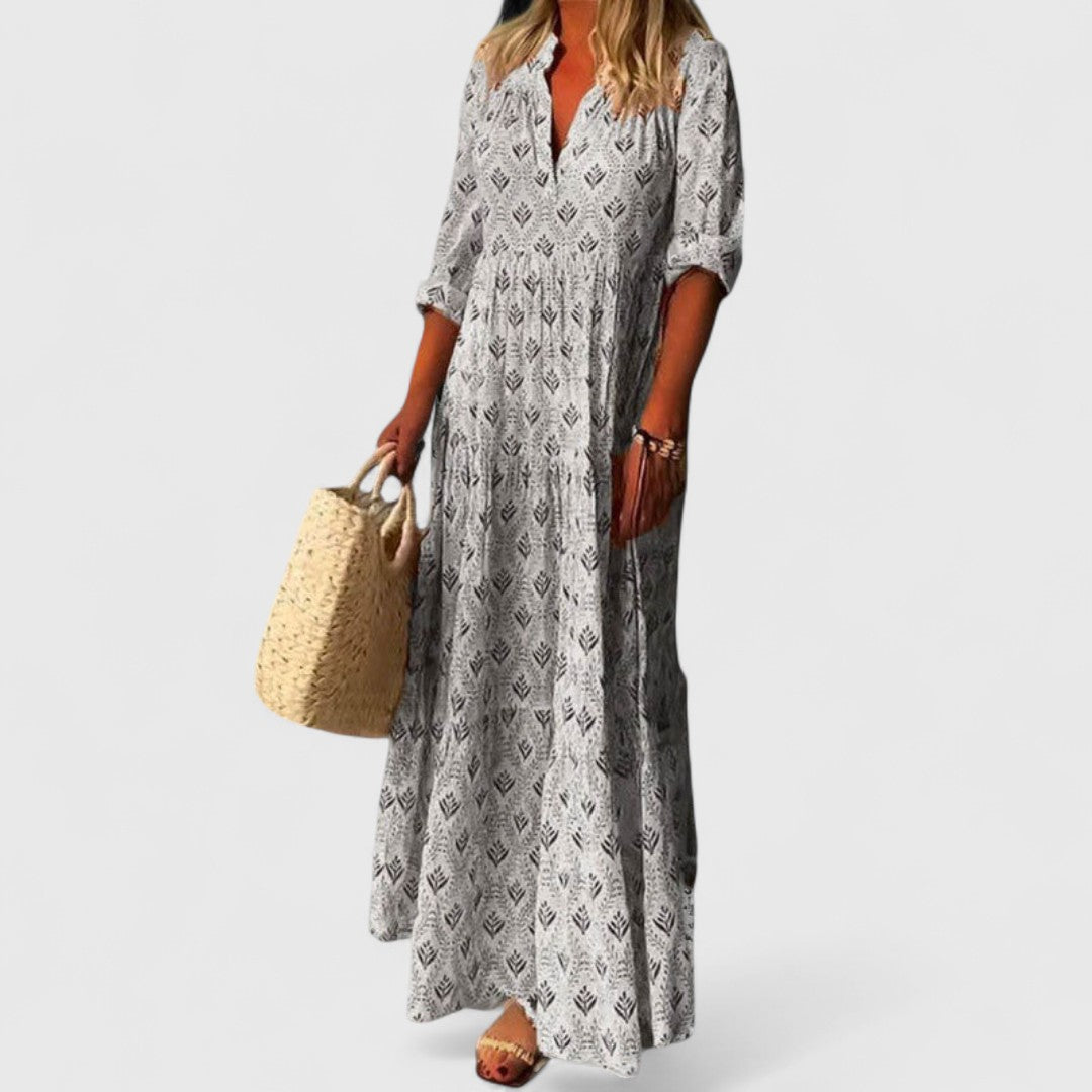 Chrysovalantou Light V Neck Blouse Three Quarter Sleeves