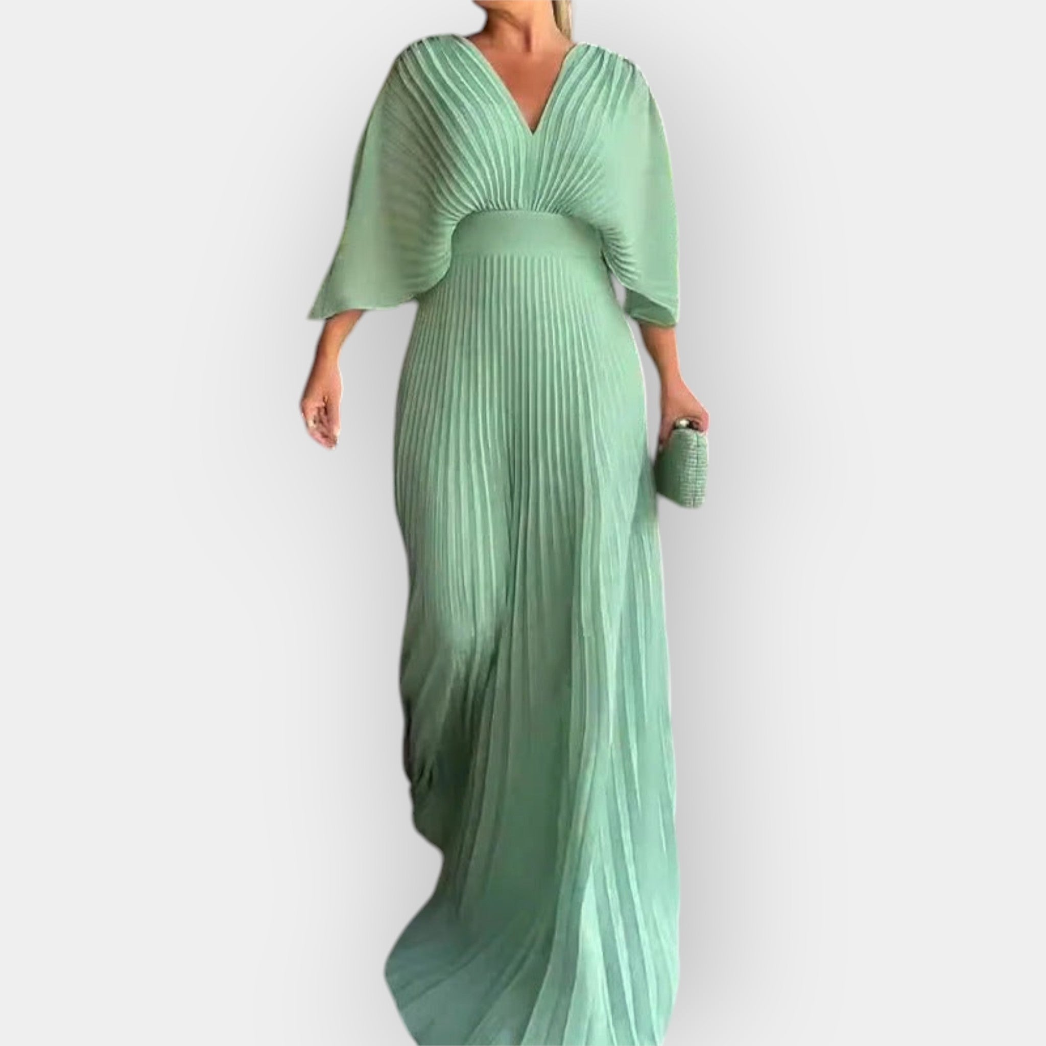 Pleated Dress With Elegant Silhouette For Formal Occasions