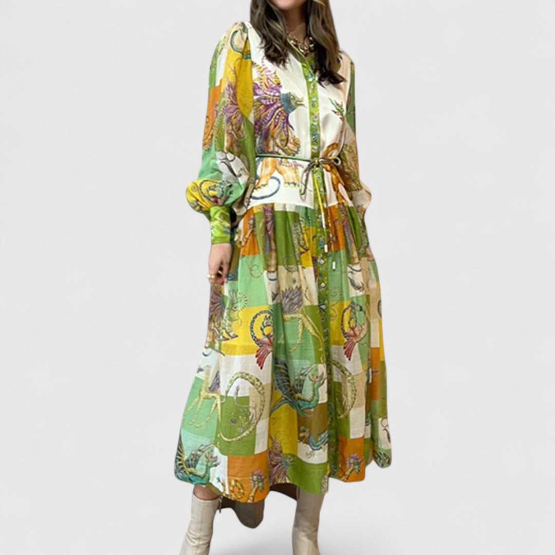 Christina Maxi Dress With Long Sleeves And Airy Silhouette