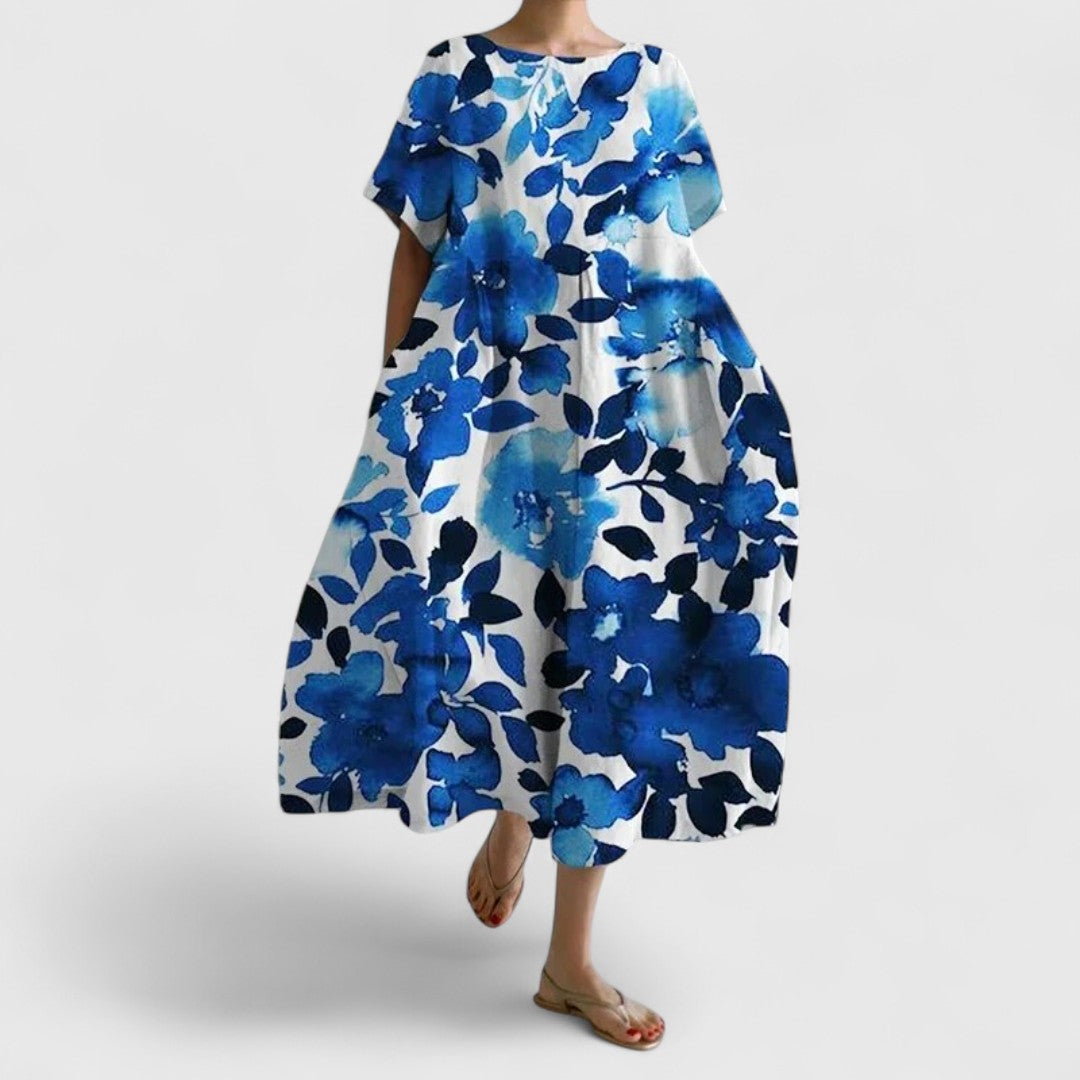 Spyridoula Dress With Striking Floral Pattern For Elegance
