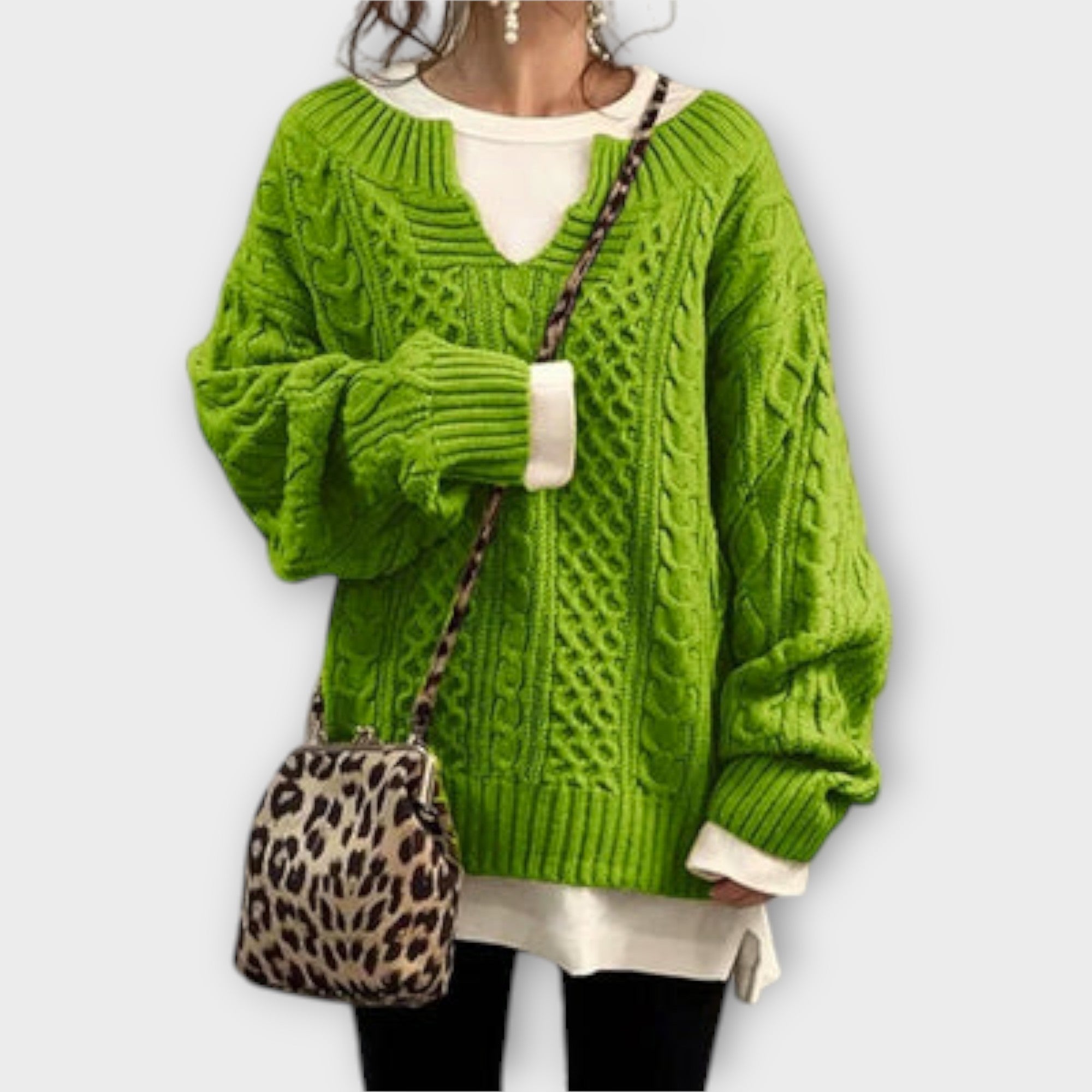 Lili Oversized Cable Knit Jumper With Breathable Fabric