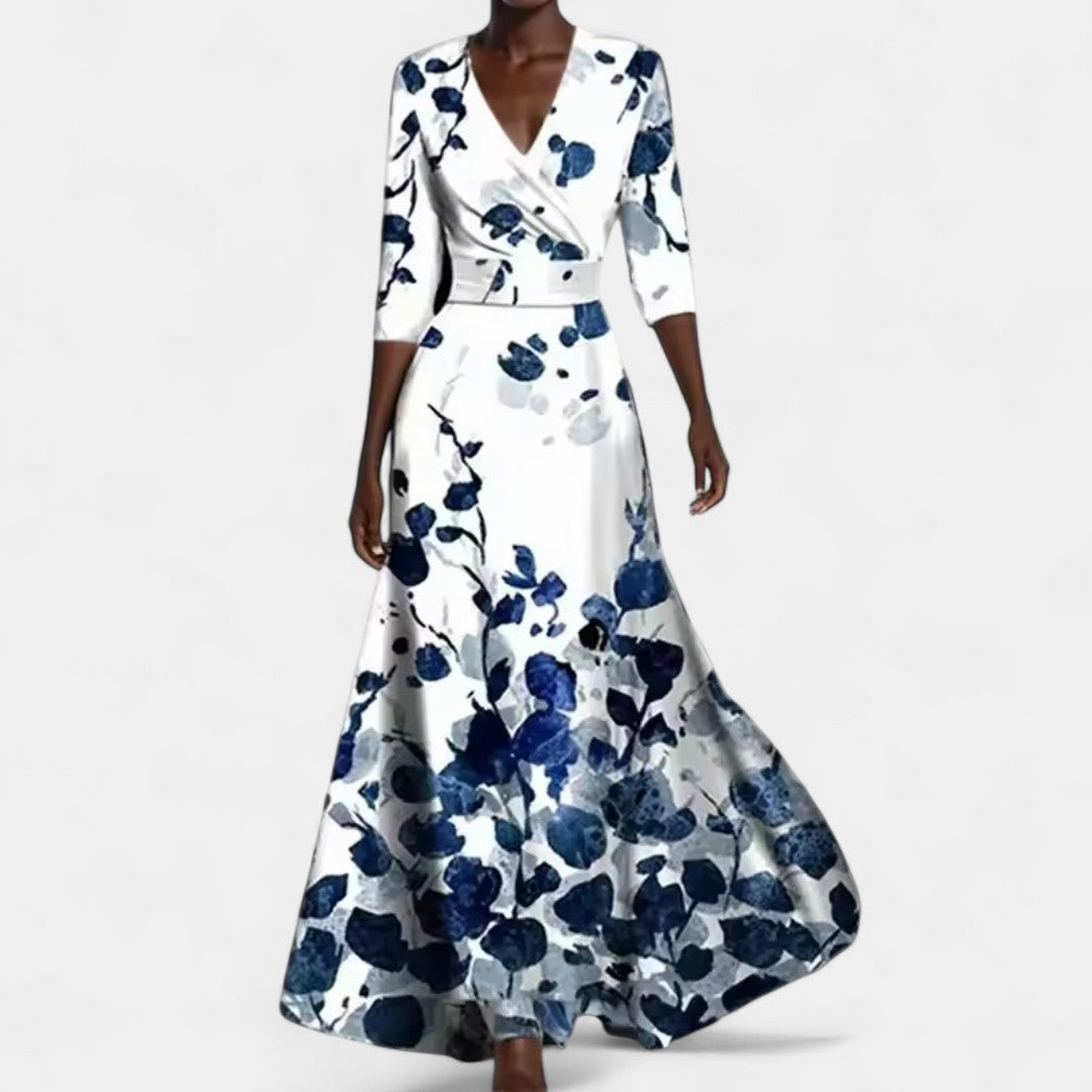 Aikaterini Timeless Floral Dress With Elegant Silhouette