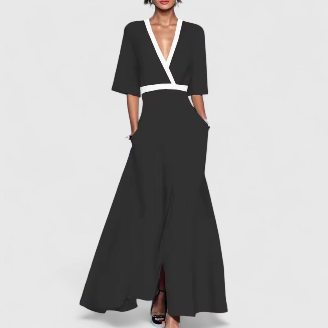 Iphigenia Cotton Dress With Elegant Sleeves All Day Comfort