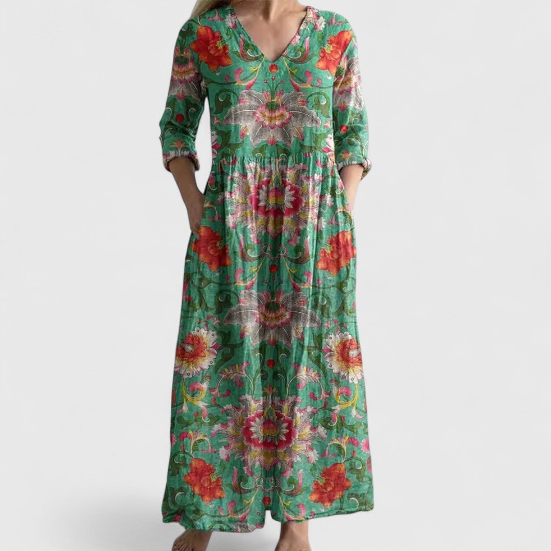 Rosina Elegant Cotton Summer Dress With Comfortable Fit