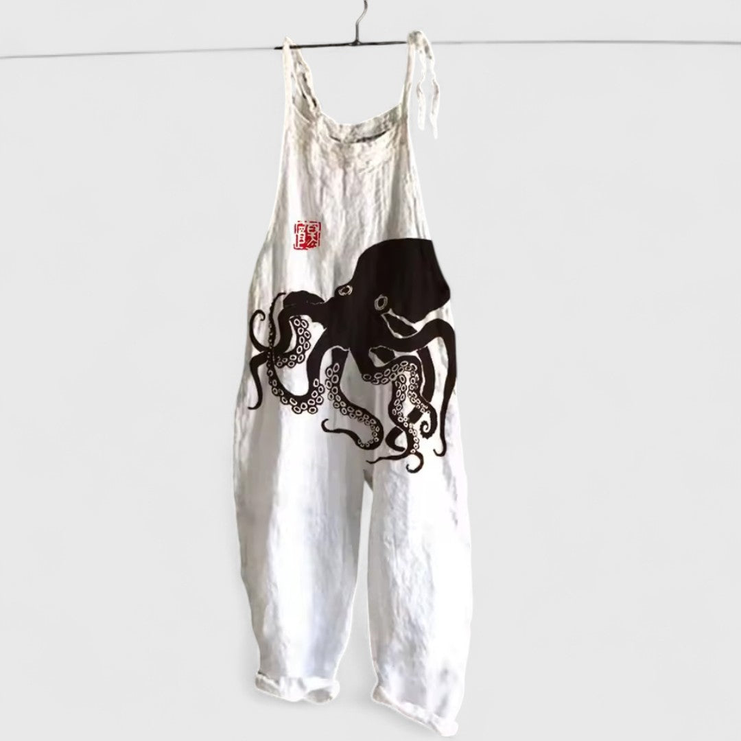 Evgenitsa Wide Octopus Print Jumpsuit Modern Comfort Fit