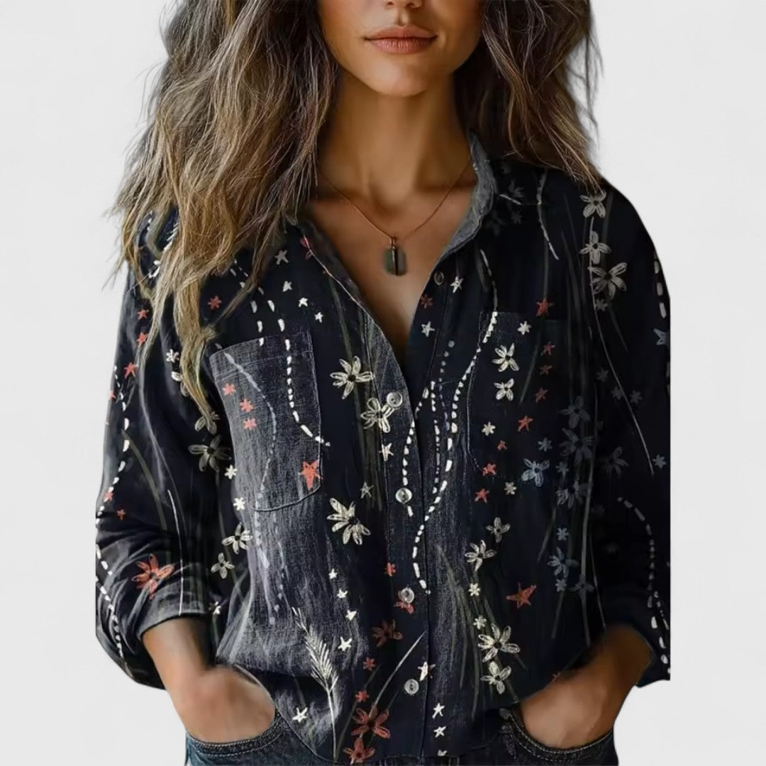 Pagonia Vintage Blouse With Elegant Pattern For Boho Chic