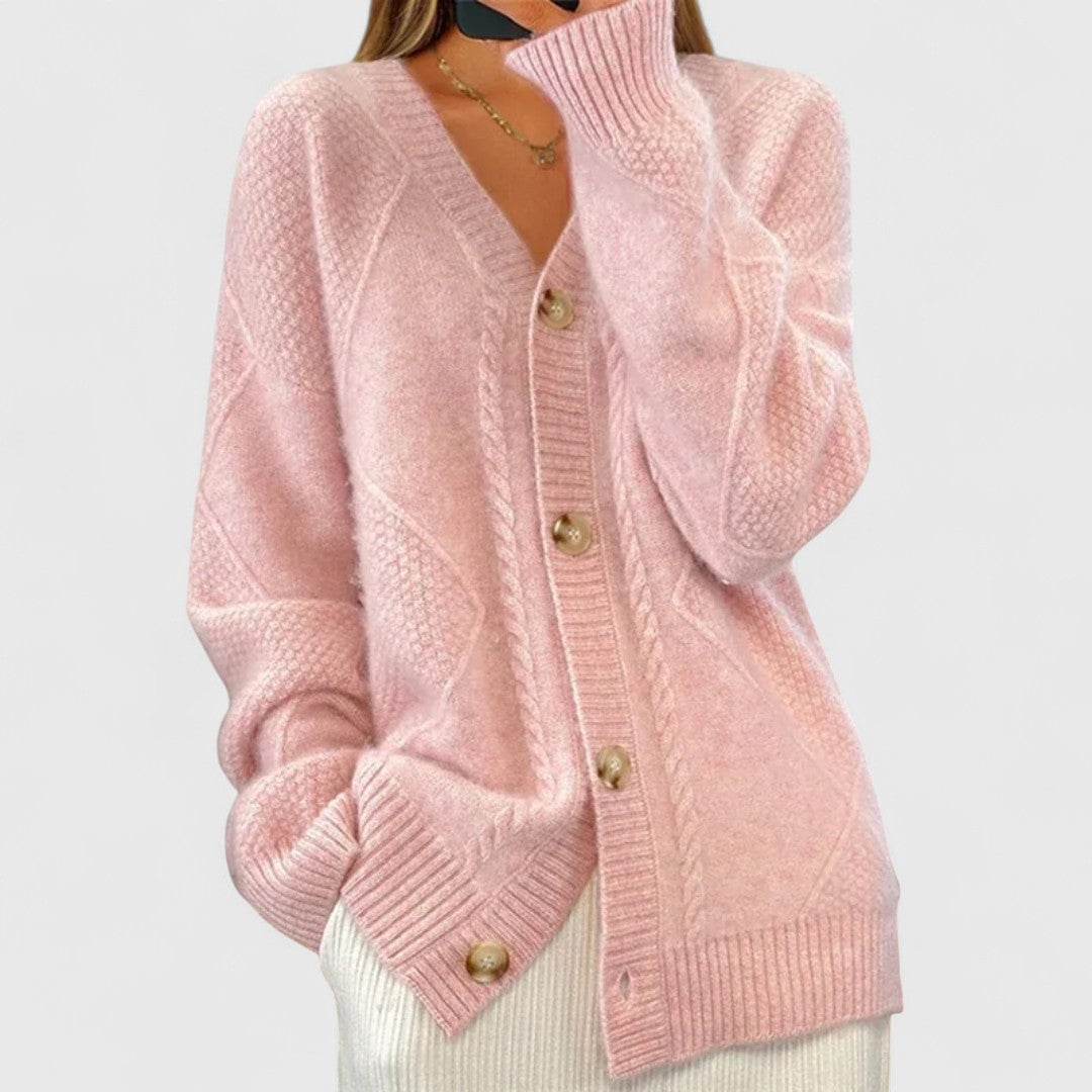 Sorcha - Cozy Cable-Knit Cardigan With Timeless Style