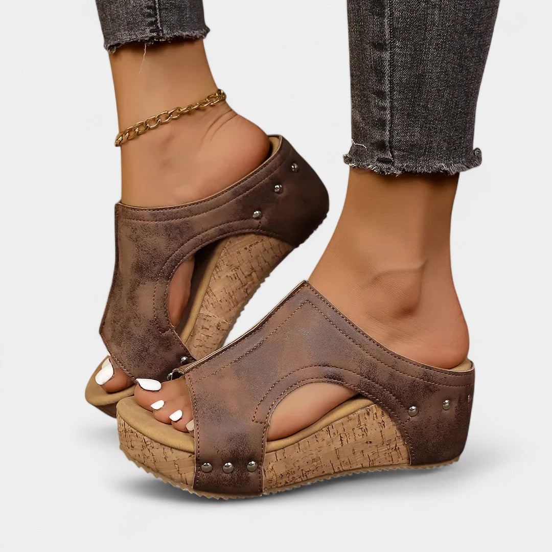 Zafeiria Studded Platform Sandals With Orthopaedic Support