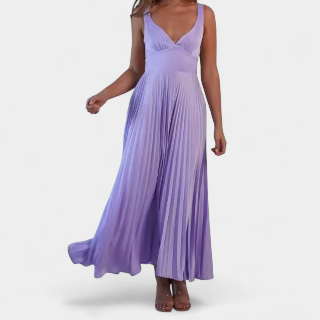 Basiliki Satin Pleated Dress Airy Elegance For Weddings