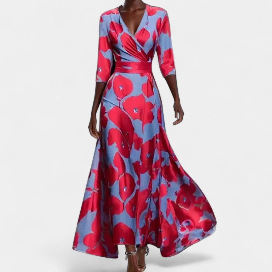 Aikaterini Timeless Floral Dress With Elegant Silhouette