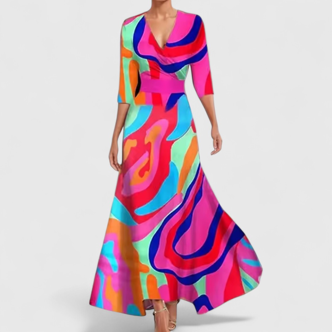 Iphigenia Cotton Dress With Elegant Sleeves All Day Comfort