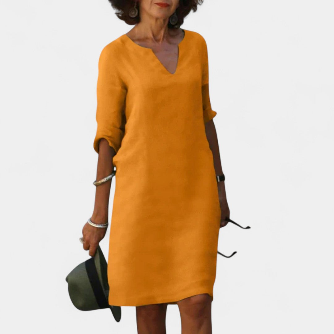 Afroxylia Lightweight Linen Dress With Timeless Elegance