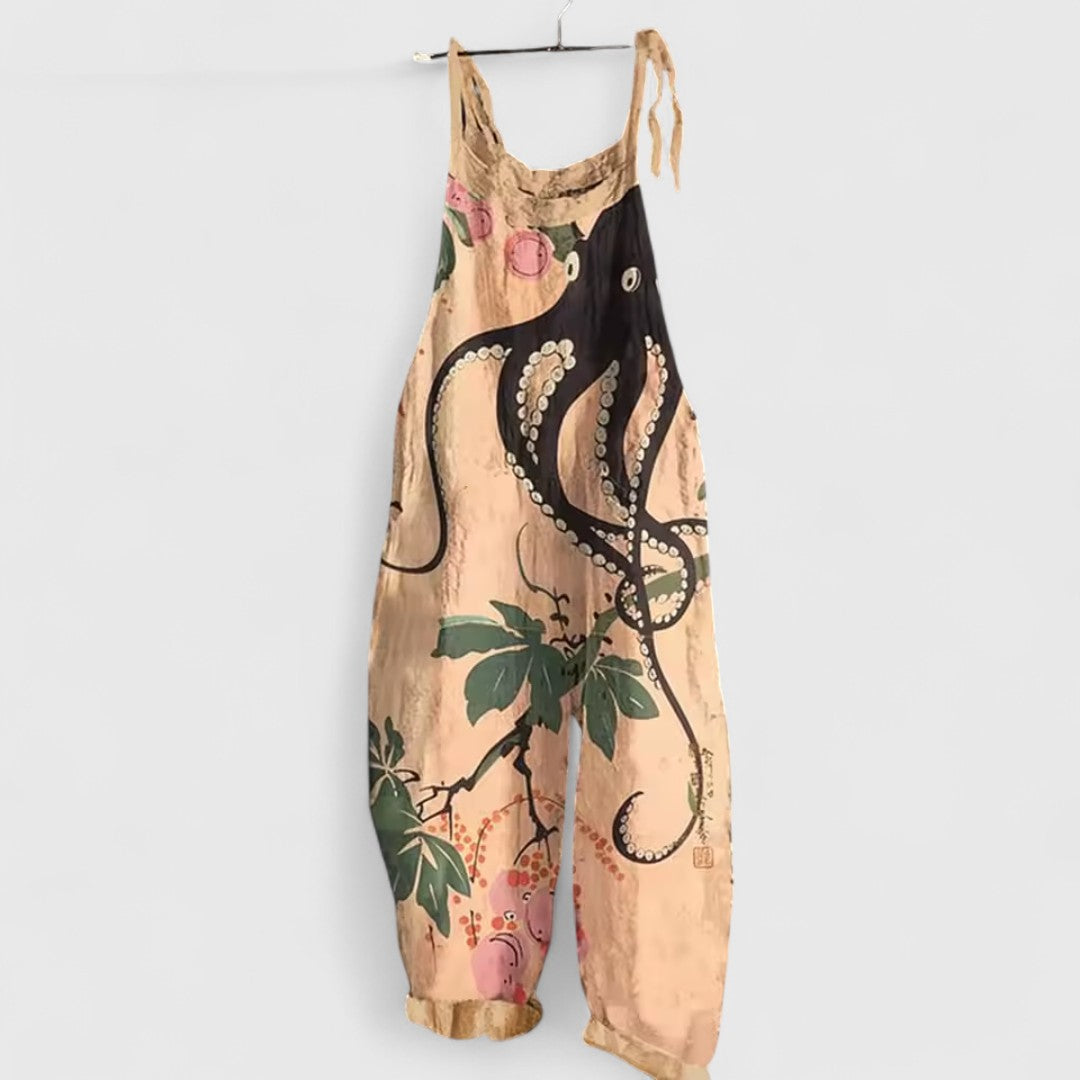 Evgenitsa Wide Octopus Print Jumpsuit Modern Comfort Fit