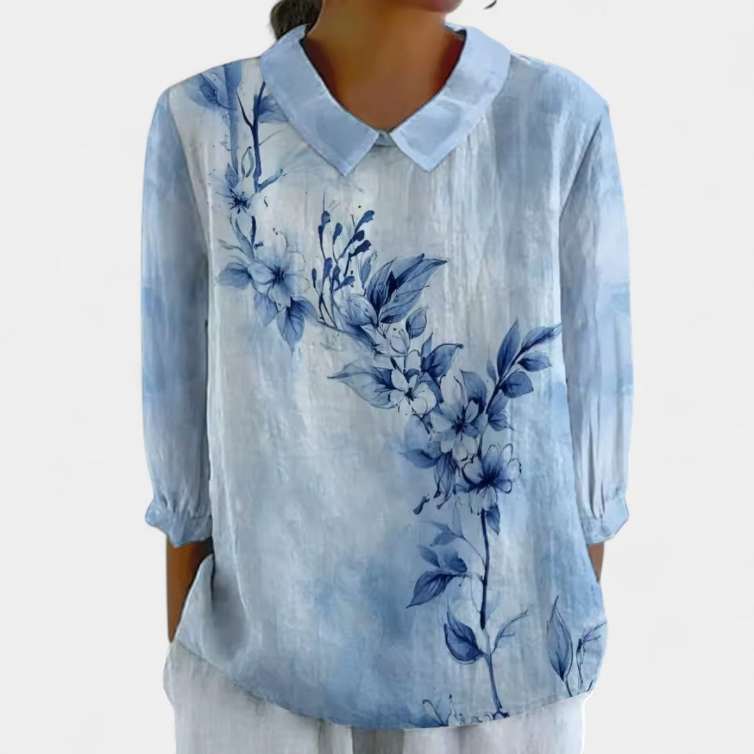 Theophania Retro Blouse With Vibrant Colours Everywhere