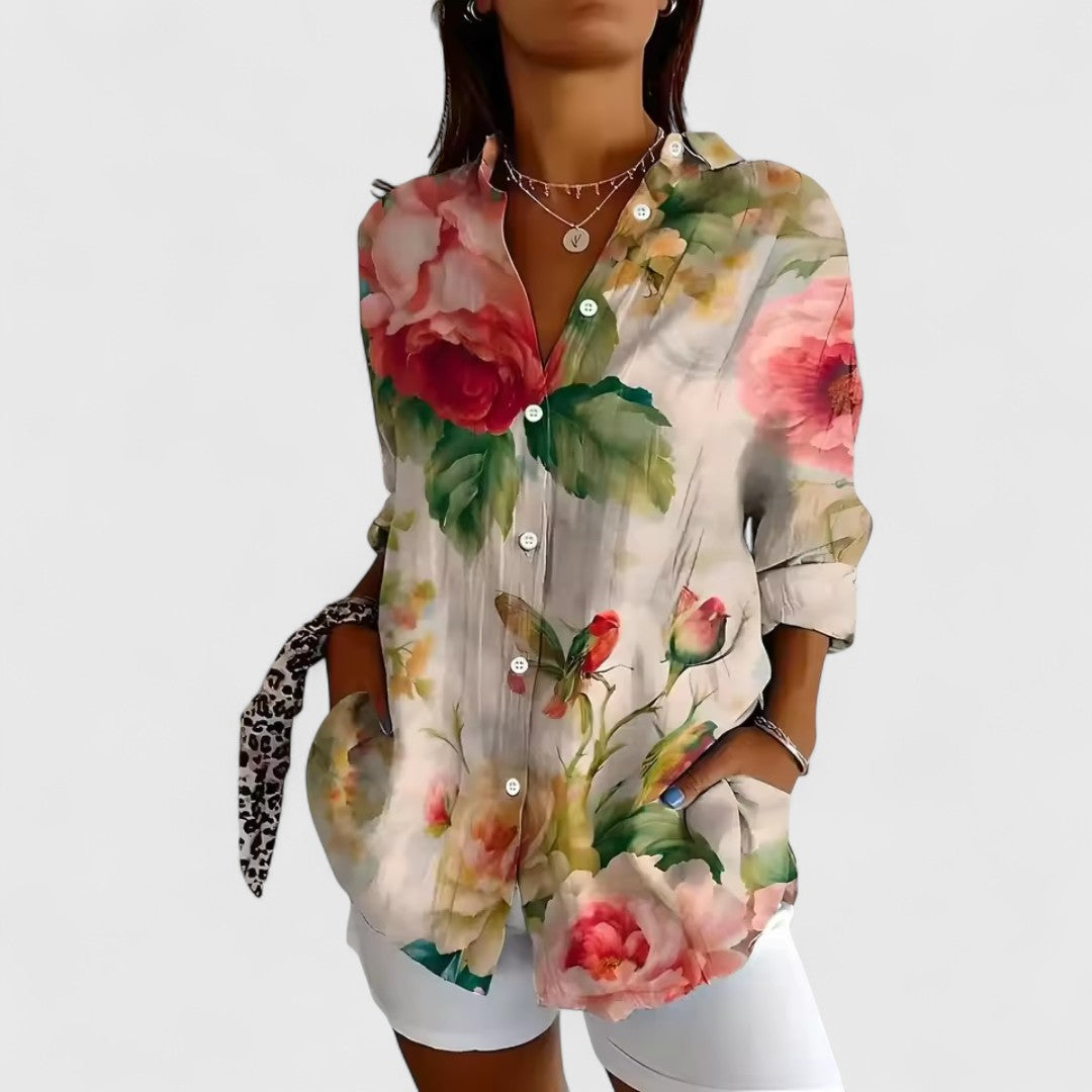 Chrysa Multicoloured Blouse With Playful Prints And Comfort