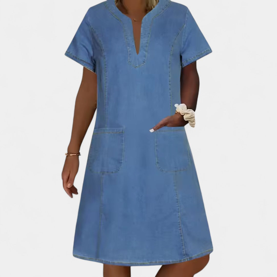 Happiness Denim Style Dress For Comfort And Everyday Chic