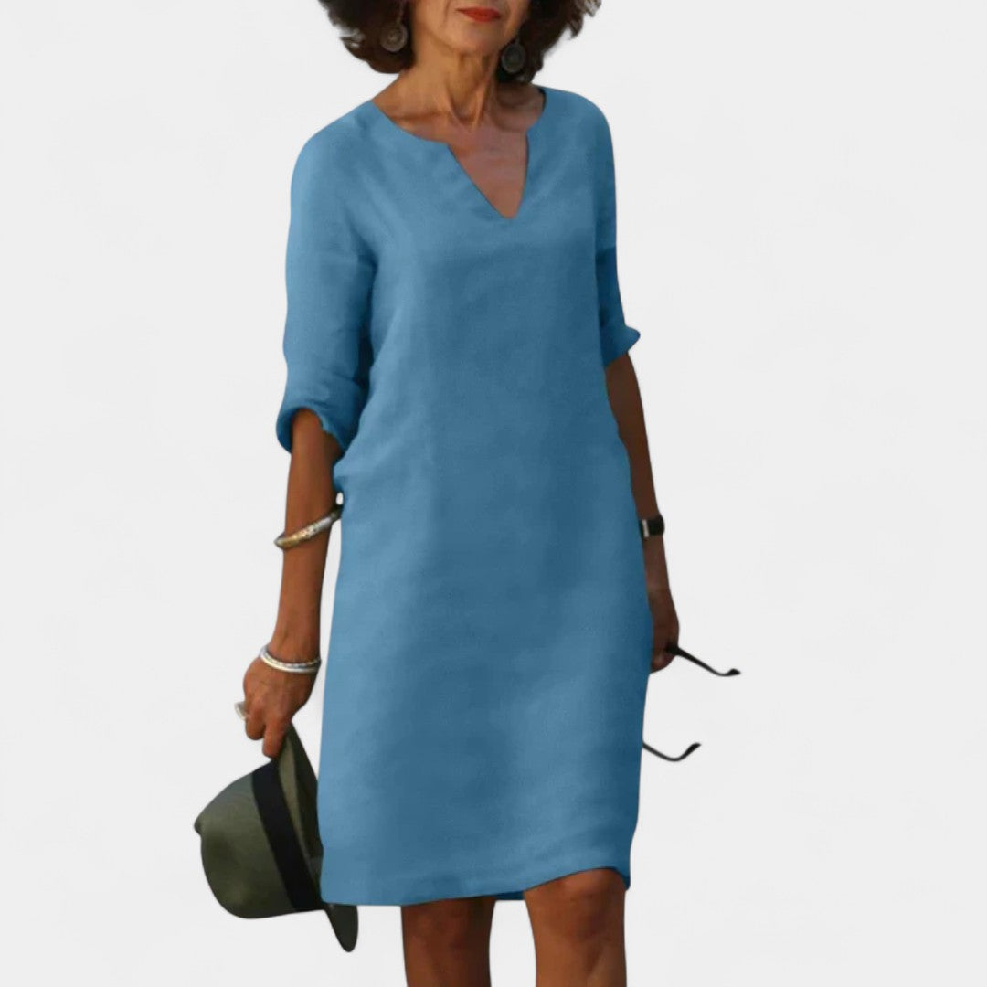 Afroxylia Lightweight Linen Dress With Timeless Elegance