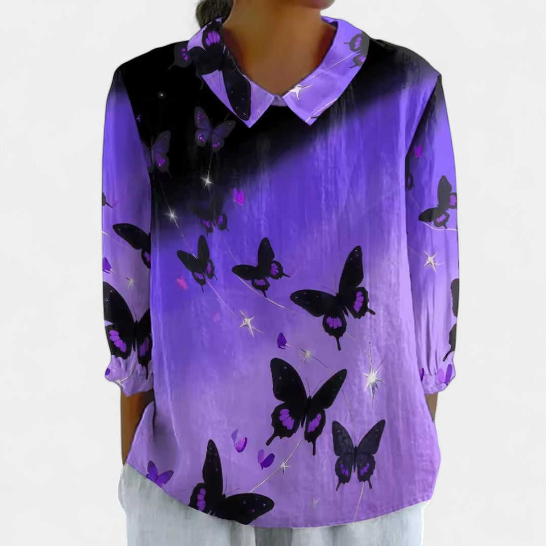 Theophania Retro Blouse With Vibrant Colours Everywhere