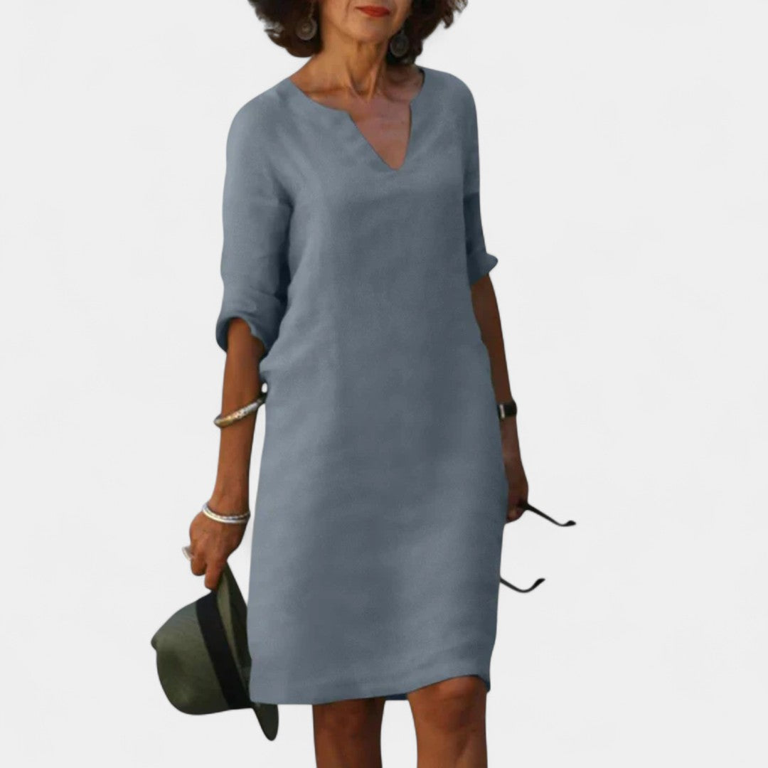 Afroxylia Lightweight Linen Dress With Timeless Elegance