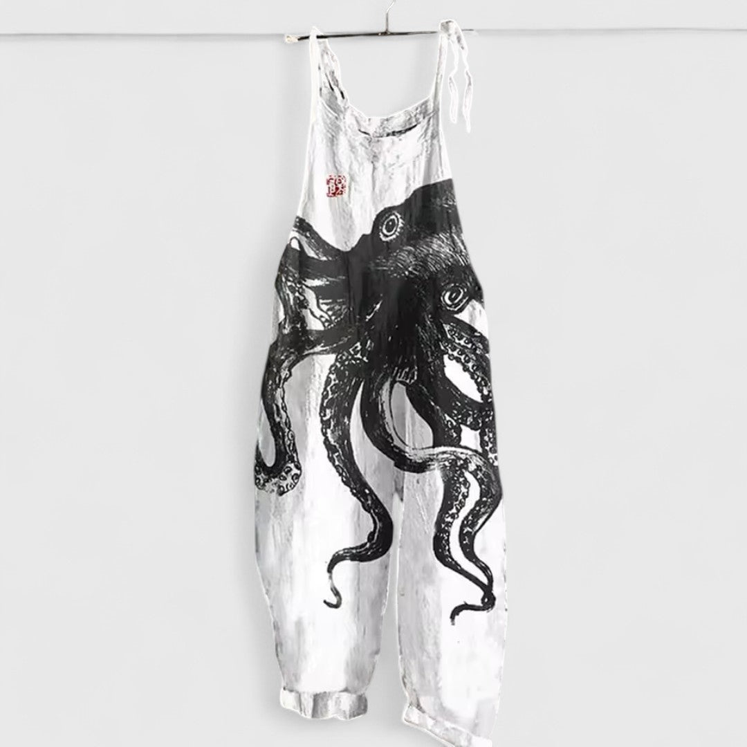 Evgenitsa Wide Octopus Print Jumpsuit Modern Comfort Fit