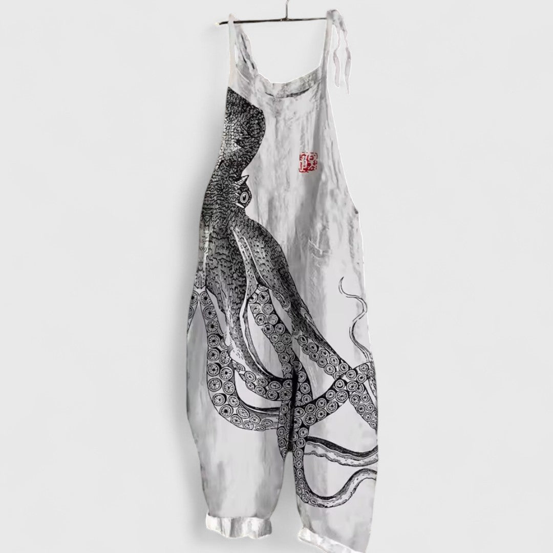 Evgenitsa Wide Octopus Print Jumpsuit Modern Comfort Fit