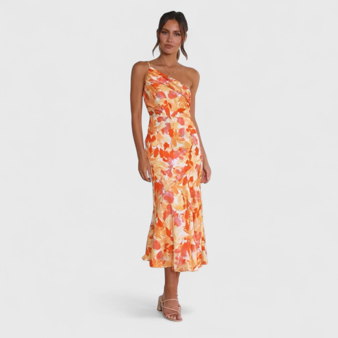 Anais One Shoulder Dress Floral Print Lightweight Summer
