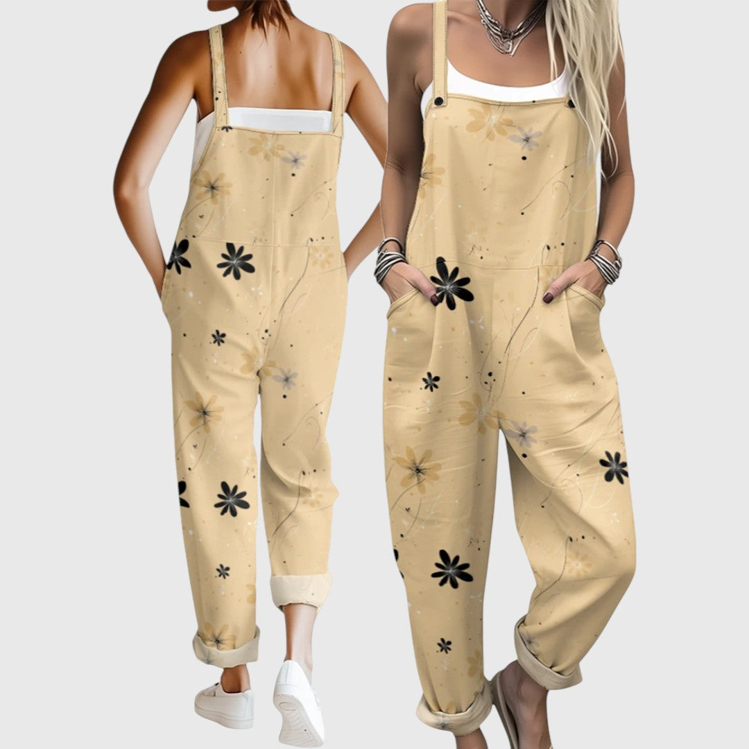 Marissa Comfortable Jumpsuit With Tropical Floral Pattern
