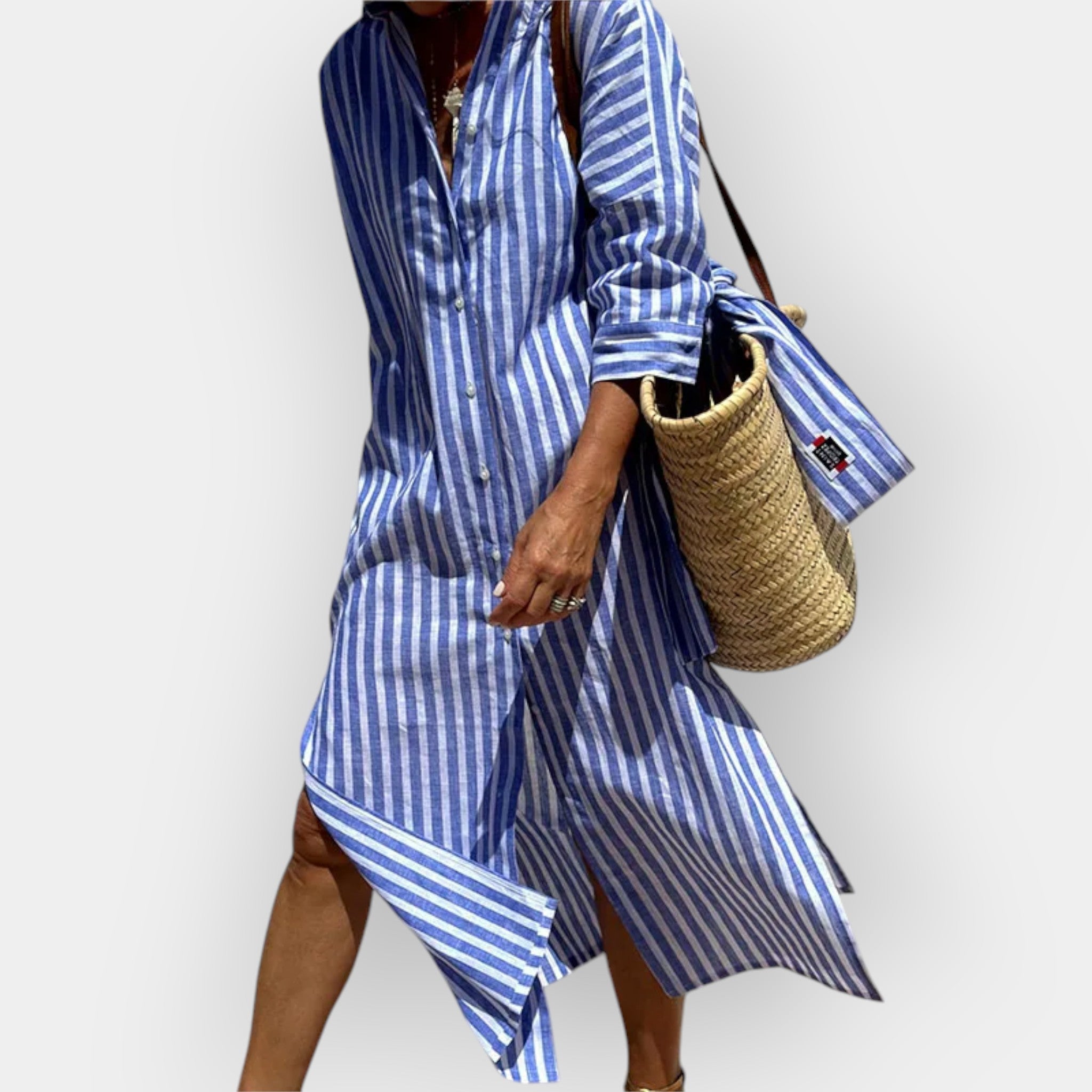 Striped Summer Shirt Dress With Lightweight Comfort